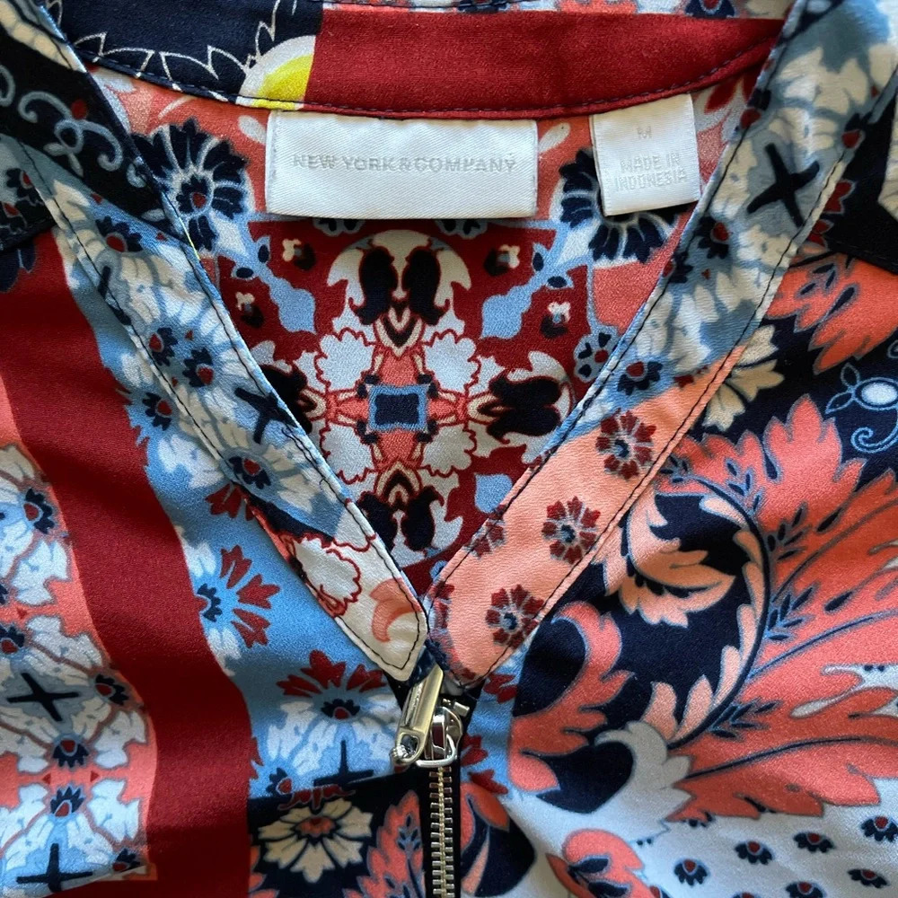 New York & Company Paisley Print Sleeveless Dress With Pockets Women’s Medium - Picture 6 of 12